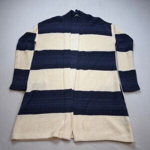 Lauren Ralph Lauren Women's XS Cotton/Linen Striped Open Front Knit Cardigan EUC